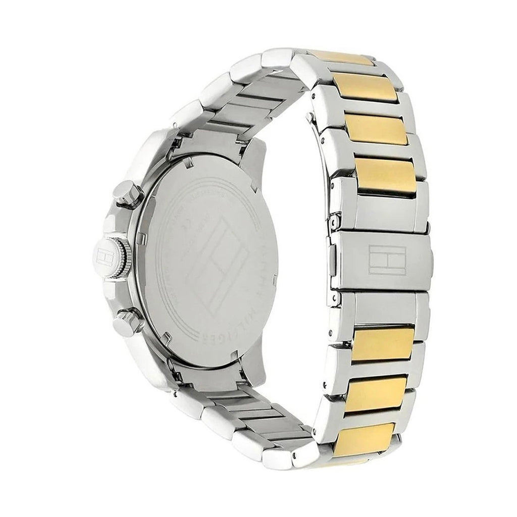 Tommy Hilfiger Decker Chronograph Black Dial Two Tone Steel Strap Watch for Men