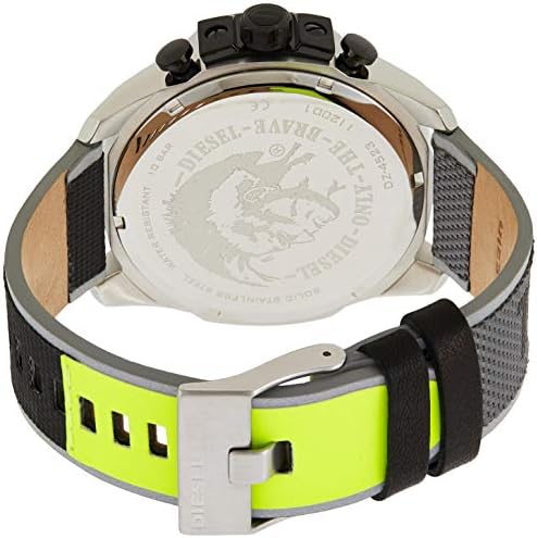 Diesel Mega Chief Chronograph Black Dial Grey Nylon Strap Watch For Men