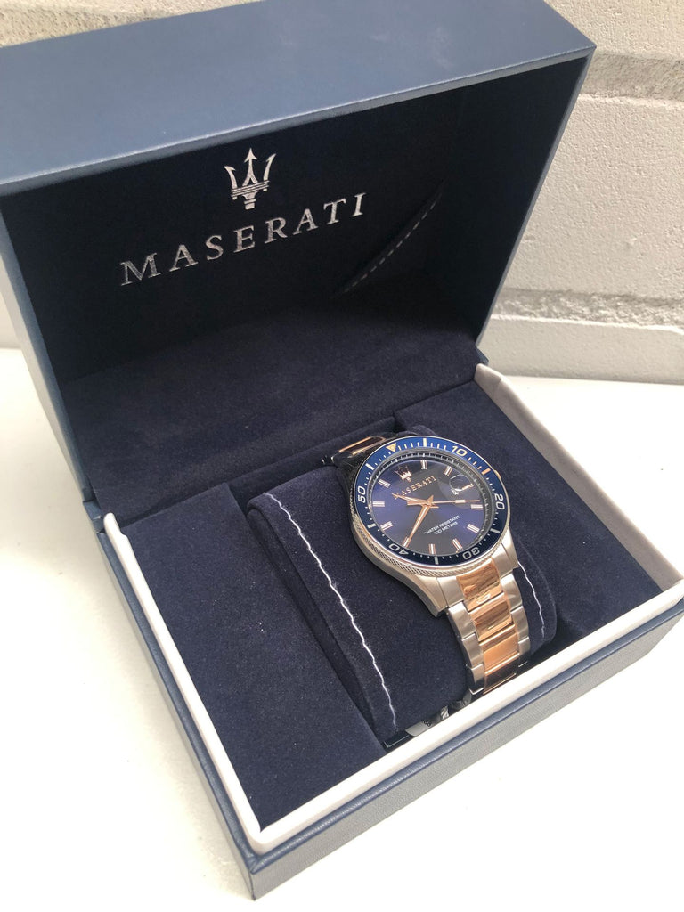 Maserati SFIDA Quartz Blue Dial Stainless Steel 44mm Watch For Men