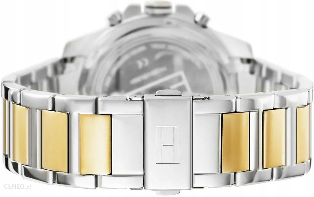 Tommy Hilfiger Decker Chronograph Black Dial Two Tone Steel Strap Watch for Men