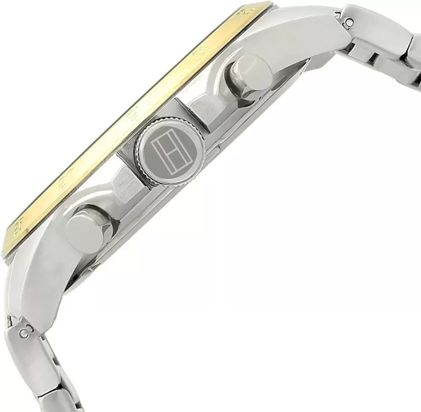 Tommy Hilfiger Decker Chronograph Black Dial Two Tone Steel Strap Watch for Men