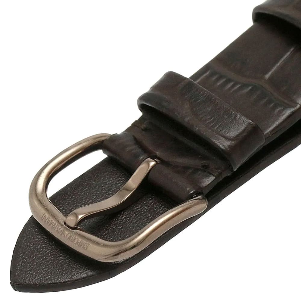 Emporio Armani Brown Leather Strap with Green Dial Men's Watch | Aviator AR11334