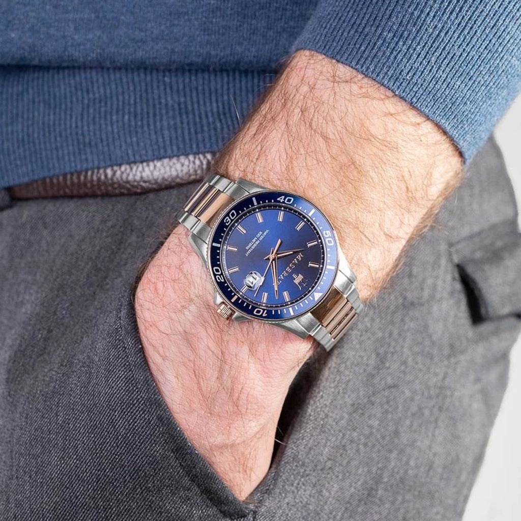 Maserati SFIDA Quartz Blue Dial Stainless Steel 44mm Watch For Men