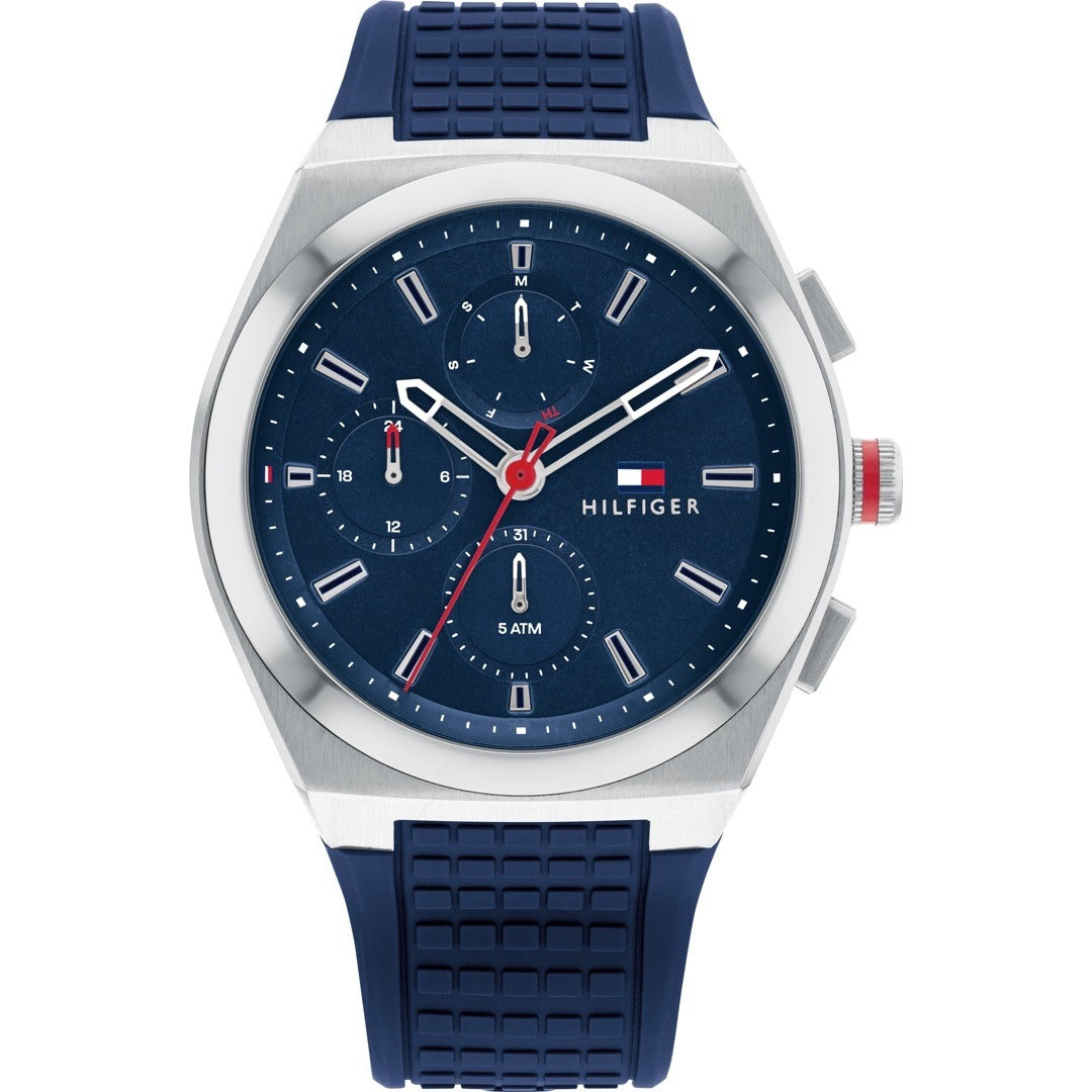 Tommy Hilfiger Men's watch with blue balloon and silicone bracelet model 1791899