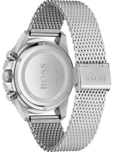 Hugo Boss Admiral Green Dial Silver Mesh Bracelet Watch for Men